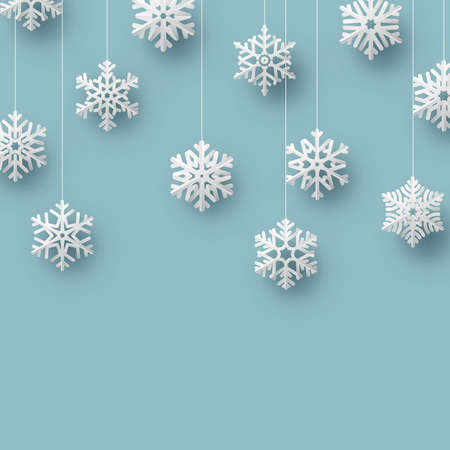 Christmas origami snowflake card template.のイラスト素材