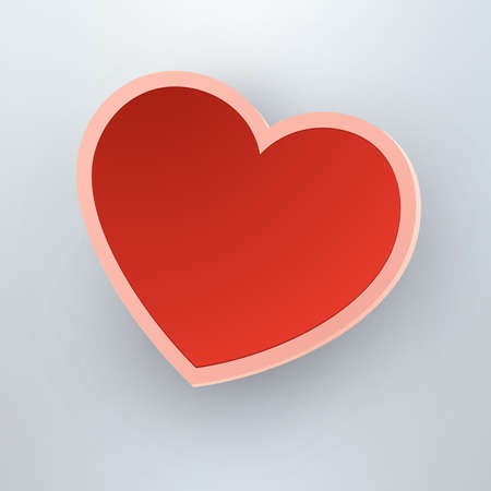 Valentine`s Day template with paper heart.のイラスト素材