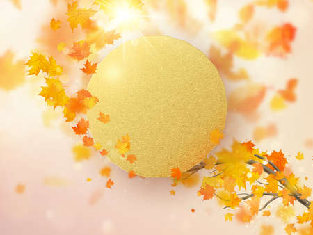 Autumn leaves background with red, orange, and yellow falling. EPS 10 vector fileのイラスト素材