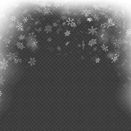 Christmas frame effect with white glowing light and snowflakes. EPS 10 vector fileのイラスト素材
