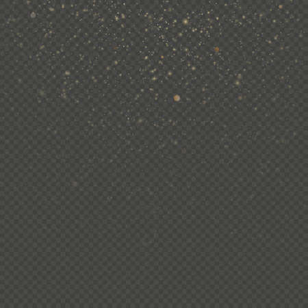 Sparkling of shimmering light blurs. Fashion strass drops with shiny sequins. Christmas and New Year effect. Gold particles lines rain. Overlay transparent glitter threads of curtain backdrop. EPS 10 vector fileのイラスト素材