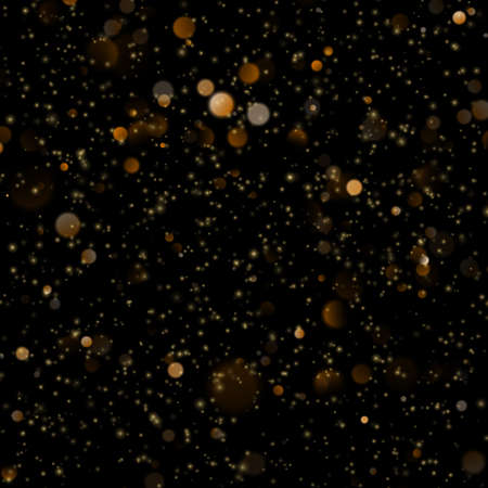 Abstract gold bokeh with black background. Glitter defocused abstract twinkly lights Christmas template EPS 10 vector fileのイラスト素材
