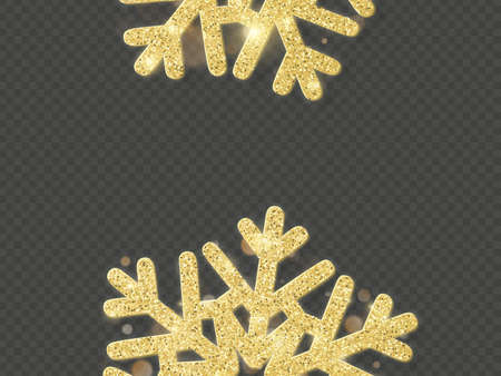 Christmas shining gold snowflake overlay object. EPS 10 vector fileのイラスト素材