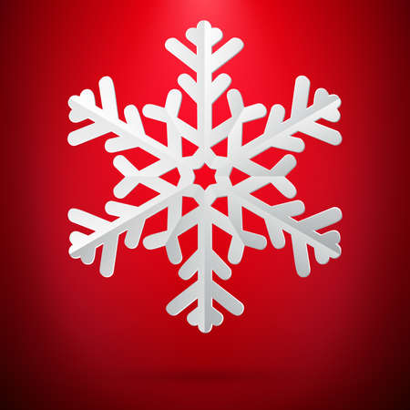 Red background with paper snowflake. EPS 10 vector fileのイラスト素材