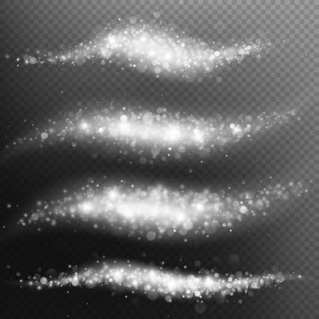 Overlay effect magic glowing trace sparkle wave of glitter star dust. EPS 10 vector fileのイラスト素材