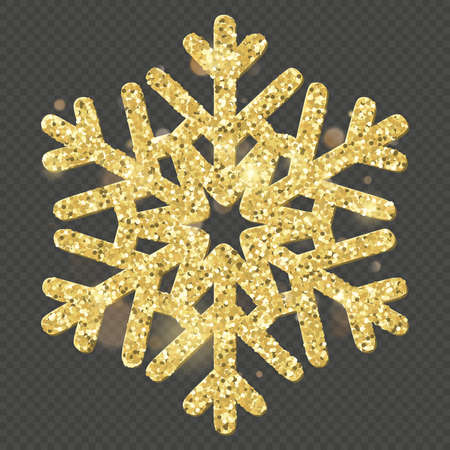 Christmas shining gold snowflake overlay object. EPS 10 vector fileのイラスト素材