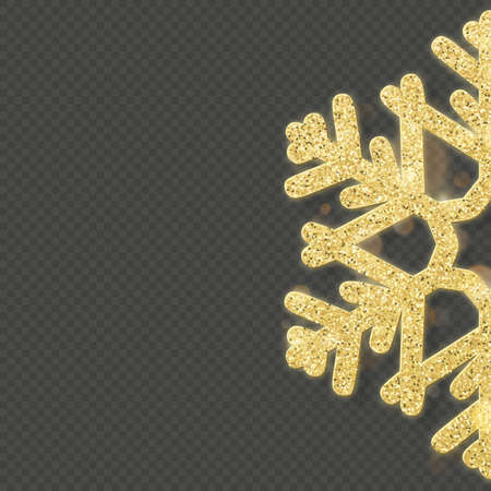 Christmas shining gold snowflake overlay object. EPS 10 vector fileのイラスト素材