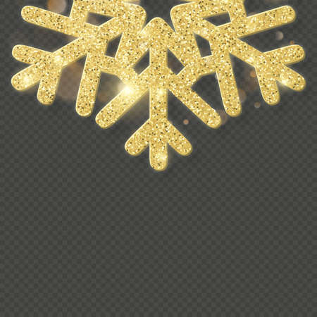 Christmas shining gold snowflake overlay object. EPS 10 vector fileのイラスト素材
