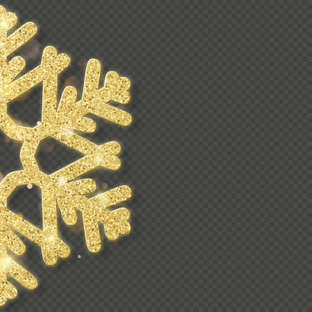 Christmas shining gold snowflake overlay object. EPS 10 vector fileのイラスト素材