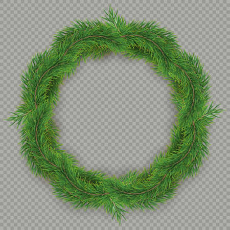 Christmas decorative fir tree frame with copy space and shadow. EPS 10 vector file includedのイラスト素材