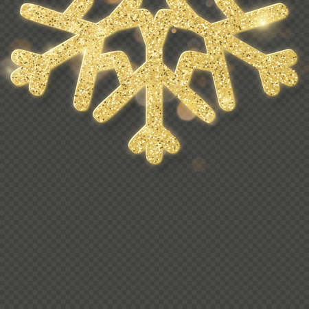 Christmas shining gold snowflake overlay object. EPS 10 vector fileのイラスト素材