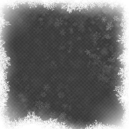 Christmas frame effect with white glowing light and snowflakes. EPS 10 vector fileのイラスト素材