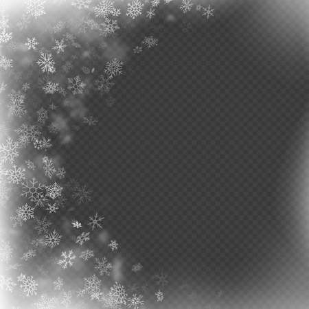 Christmas frame effect with white glowing light and snowflakes. EPS 10 vector fileのイラスト素材