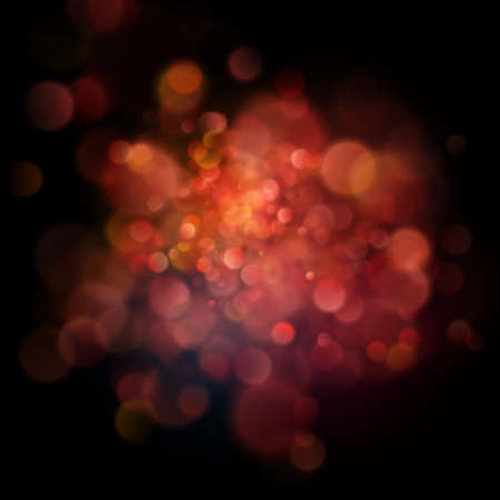 Abstract defocused circular red bokeh on dark background. EPS 10 vector fileのイラスト素材