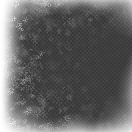 Christmas frame effect with white glowing light and snowflakes. EPS 10 vector fileのイラスト素材