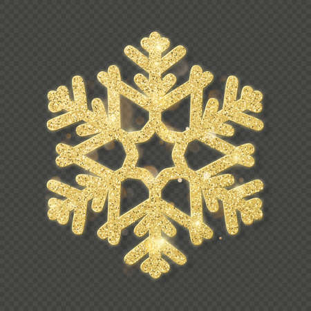 Christmas shining gold snowflake overlay object. EPS 10 vector fileのイラスト素材