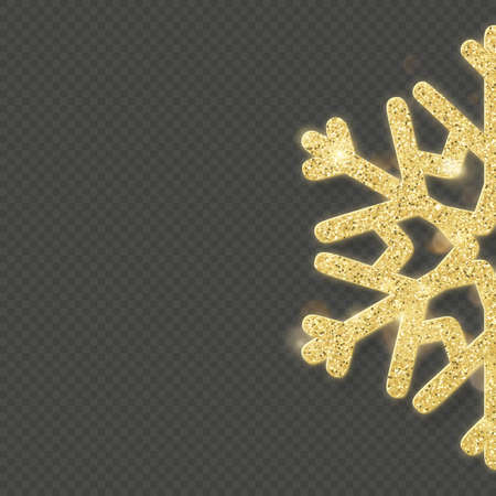Christmas shining gold snowflake overlay object. EPS 10 vector fileのイラスト素材