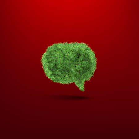 Christmas and New Year design template - bubble for speech made from fir tree. EPS 10 vector file includedのイラスト素材