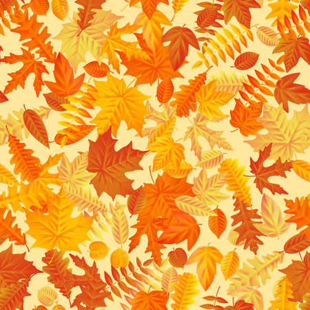 Autumn leaves background seamless pattern.のイラスト素材