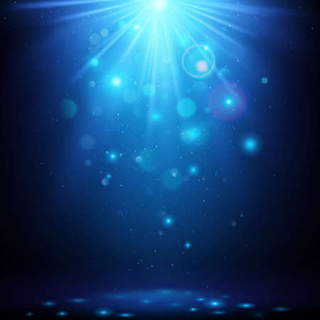 Blue magic bokeh light background. Abstract magic effect background. EPS 10 vector file includedのイラスト素材