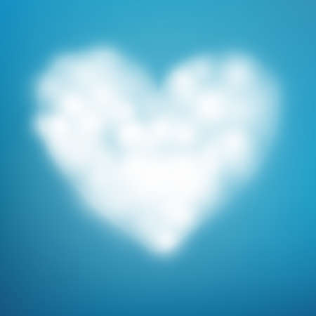 Heart shaped cloud in the blue sky. EPS 10 vector fileのイラスト素材