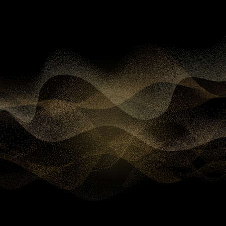 Abstract smooth curved lines stippling style dotwork background. EPS 10 vector file includedのイラスト素材