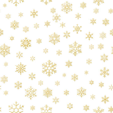 Merry Christmas holiday decoration effect. Golden snowflake seamless pattern. EPS 10 vector fileのイラスト素材