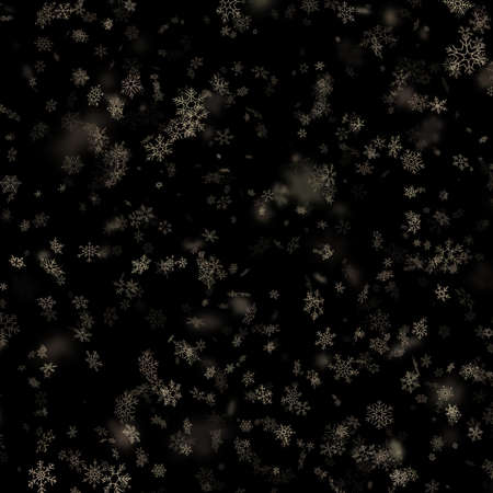 Christmas, New year snowflakes stars on a black background. Falling snow template. EPS 10のイラスト素材