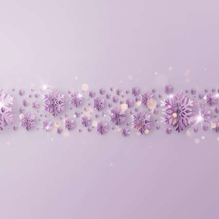 Party poster Merry Christmas invitation template. Border made of cutout gold foil snowflakes. EPS 10のイラスト素材