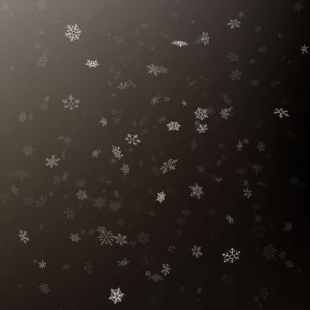 Snowflake flying, card or banner with snow elements, flakes confetti scatter. Cold weather winter symbols. EPS 10 vector fileのイラスト素材
