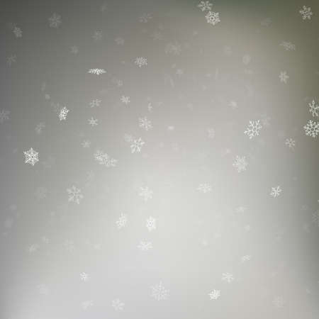 Snowflake flying, card or banner with snow elements, flakes confetti scatter. Cold weather winter symbols. EPS 10 vector fileのイラスト素材