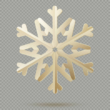Vintage Christmas decoration paper snowflakes with shadow isolated on transparent background. EPS 10 vector fileのイラスト素材