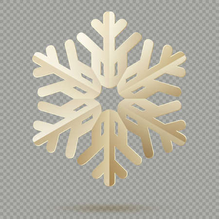 Vintage Christmas decoration paper snowflakes with shadow isolated on transparent background. EPS 10 vector fileのイラスト素材