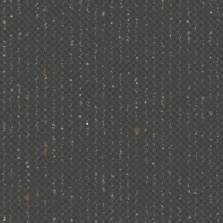 Seamless unique gold rain bokeh. Sparkling lines of shimmering lights. Glitter threads. Holiday garland lights or fashion strass drops for carnival, Christmas, New Year decoration.の写真素材