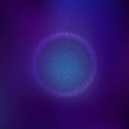 Particles circle liquid dynamic flow with glowing volume sphere frame.の写真素材