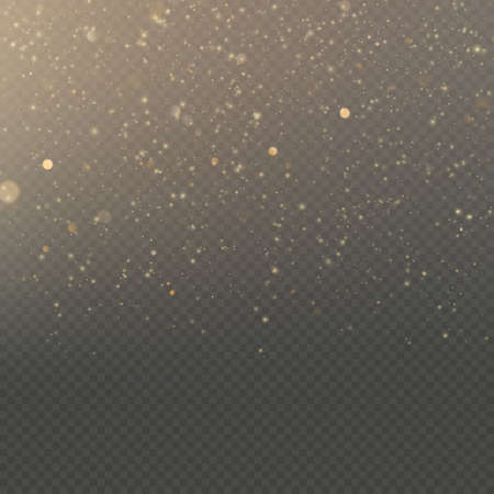 Overlay effect glitter gold light shine effect on transparent background.の写真素材