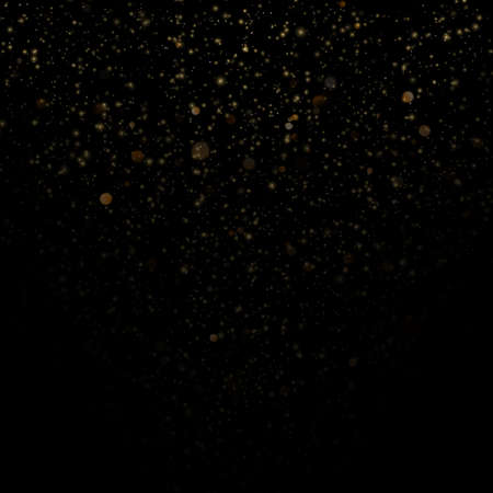 Overlay effect glitter gold light shine effect on black background.の写真素材