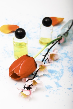 oil and flowerの写真素材