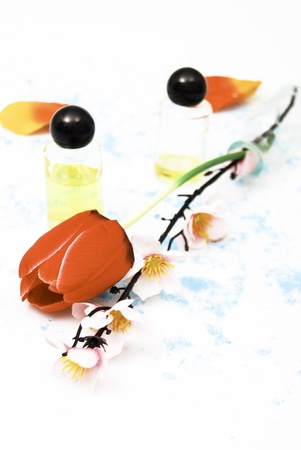 oil and flowerの写真素材