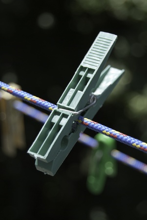 peg an a coloured lineの写真素材