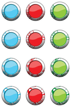 illustration of blank icon skin with metal border isolated on whiteのイラスト素材