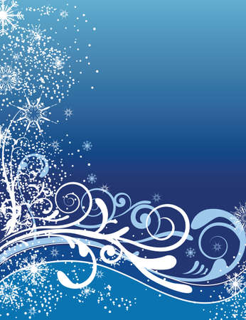 Illustration of christmas floral background with snowflakesのイラスト素材