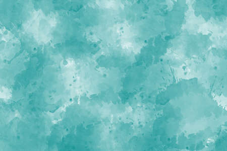 Aqua blue Abstract horizontal watercolor background Illustration design.の写真素材