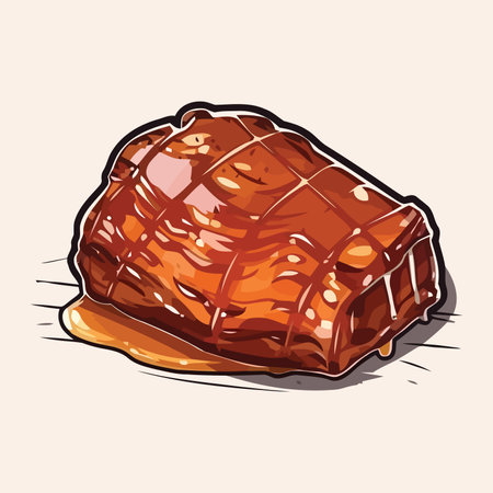 Delicious honey glazed hamのイラスト素材