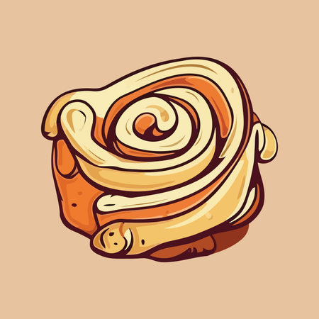 Delicious Cinnamon roll vector illustrasiのイラスト素材