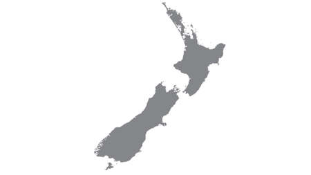New Zealand map with gray tone on  white background,illustration,textured , Symbols of  New Zealand,for advertising ,promote, TV commercial, ads, web design, magazine, news paper, reportの写真素材
