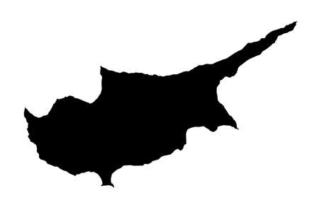 Cyprus  map with gray tone on  white background,illustration,textured , Symbols of Cyprus,vector illustrationのイラスト素材