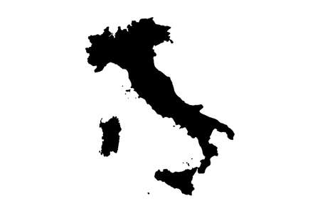 Italy map with gray tone on  white background,illustration,textured , Symbols of Italy,vector illustrationのイラスト素材