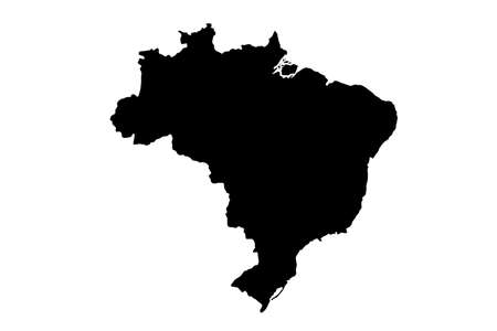 Brazil  map with gray tone on  white background,illustration,textured , Symbols of Brazil,vector illustrationのイラスト素材