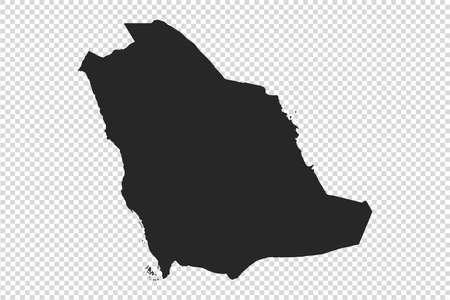 Saudi Arabia map with gray tone on   png or transparent  background,illustration,textured , Symbols of Saudi Arabia,vector illustrationのイラスト素材